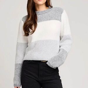 Gentle Fawn Striped Sweater in Gray and Cream